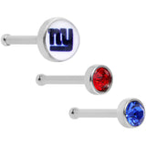 20G Licensed NFL New York Giants Logo Nose Bone 3 Pack Set