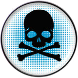 Blue Black Skull Black Barbell Tongue Ring