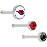 20G Licensed NFL Arizona Cardinals Logo Nose Bone 3 Pack Set