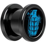 Blue Grenade Black Anodized Screw Fit Plug Set 00G