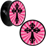 Black Acrylic Pink Black Radiant Cross Saddle Plug Set 18mm