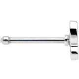 20G 1/4 Pink CZ Gem Half Paved Butterfly Nose Bone