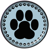 Black on Blue Paw Print Black Barbell Tongue Ring