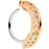 18G Clear CZ Gem Rose Gold Tone Sleek Seamless Circular Ring