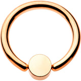 14G 3/8 Clear Gem 4mm Disc Rose Gold IP BCR Captive Ring