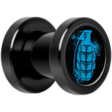Blue Grenade Black Anodized Screw Fit Plug Set 2G