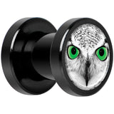 Black White Owl Black Anodized Screw Fit Plug Set 2G