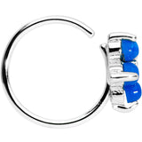 20G 5/16 Clear CZ Blue Faux Opal Flower Seamless Circular Ring