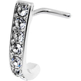 18G Clear CZ Sleek Faux Hoop L Shaped Nose Ring
