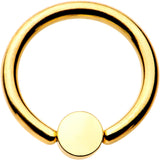 14G 3/8 Aqua 4mm Faux Opal Gold IP Disc BCR Captive Ring