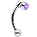 5/16 Purple Synthetic Opal Fashionista Curved Eyebrow Ring
