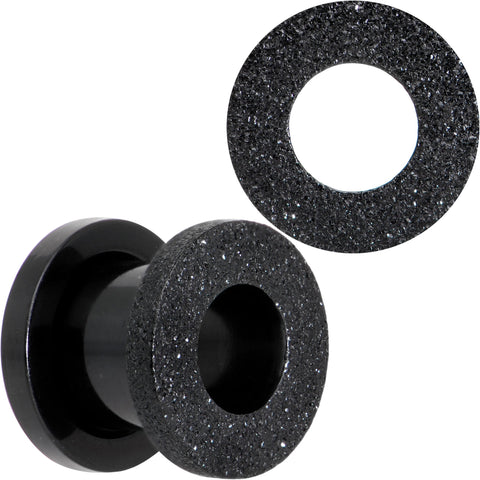 Black PVD Sandblasted Screw Fit Tunnel Plug Set 5mm to 16mm