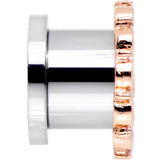 00G Clear Gem Flowering Frame Screw Fit Tunnel Plug Set