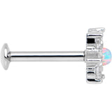 5/16 White Faux Opal Internally Threaded Star Flower Labret Monroe