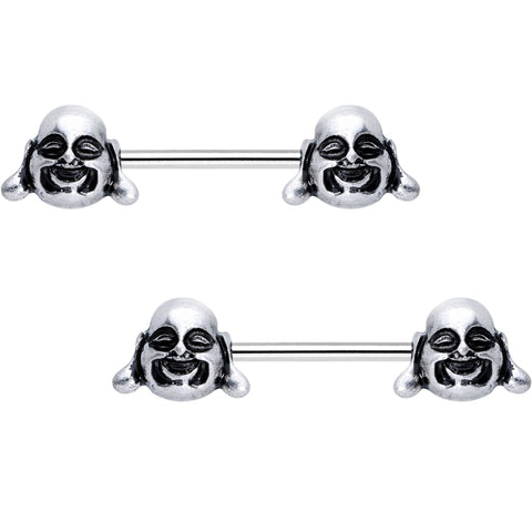 Chubby Buddha Barbell Nipple Ring Set