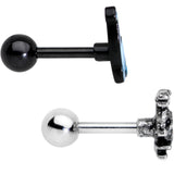 Blue Brontosaurus Raptor Dinosaur Cartilage Tragus Earring Set of 2