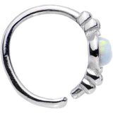 18G 5/16 White Synthetic Opal Seamless Circular Ring