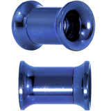 2G Blue Anodized Titanium Steel Screw Fit Tunnel Plug Set
