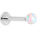 5/16 White Faux Opal 3mm Ball Internally Threaded Labret Monroe