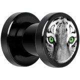 Black White Tiger Eyes Black Anodized Screw Fit Plug Set 2G
