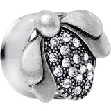 20mm Clear Gem Steel Allow Me Ladybug Double Flare Tunnel Plug Set