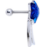 1/4 Blue Gem Star Comet Tragus Cartilage Earring