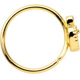 20G 3/8 Clear CZ Gem Gold PVD Heart Seamless Circular Ring