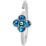 20G 3/8 Blue Gem Star Flower Seamless Circular Ring
