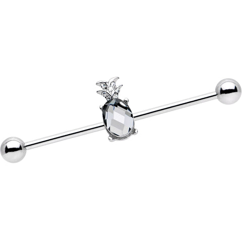 14G Clear Gem Juicy Pineapple Industrial Barbell 38mm