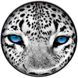Black White Leopard Eyes Black Barbell Tongue Ring