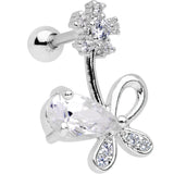 Clear CZ Gem Glamour Bow Right Cartilage Tragus Earring