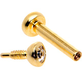 Clear 2mm Gem Gold Tone Internally Threaded Cartilage Earring