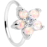 20G Clear CZ White Faux Opal Seamless Circular Ring