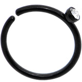 20G 5/16 Clear Gem Black IP Seamless Circular Ring