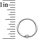 18G 3/8 Clear CZ Gem Steel 3mm Ball BCR Captive Ring