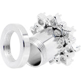 0G Clear Gem Flower Frame Screw Fit Tunnel Plug Set