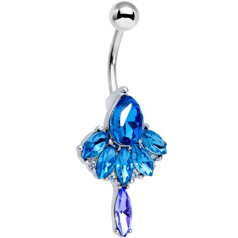 Blue Gem Creative Cluster Chandelier Dangle Belly Ring