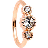 20G Clear CZ Gem Rose Gold IP Triplet Seamless Circular Ring
