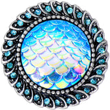 1/2 Aqua Gem Iridescent Blue Mermaid Scale Screw Fit Plug Set