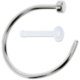 20G 3/8 Pack Set of 5 Assorted Stainless Steel Nose Hoop Rings