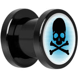 Blue Black Skull Black Anodized Screw Fit Plug Set 0G