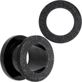 Black PVD Sandblasted Screw Fit Tunnel Plug Set 5mm to 16mm