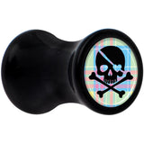 Black Acrylic Pink Green Plaid Heart Skull Saddle Plug Set 4G