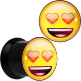 00G Licensed Heart Eyes emoji Acrylic Double Flare Plug Set