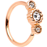 20G Clear CZ Gem Rose Gold IP Triplet Seamless Circular Ring