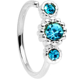 5/16 Aqua CZ Gem Fashion Fusion Seamless Circular Ring