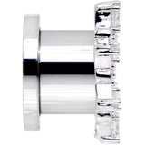 00G Clear Gem Flower Frame Screw Fit Tunnel Plug Set