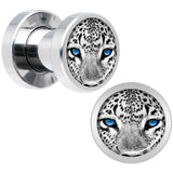 Black White Leopard Eyes Steel Screw Fit Plug Set 4G