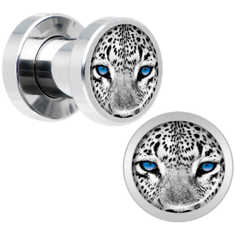 Black White Leopard Eyes Steel Screw Fit Plug Set 4G