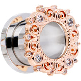 00G Clear Gem Flowering Frame Screw Fit Tunnel Plug Set